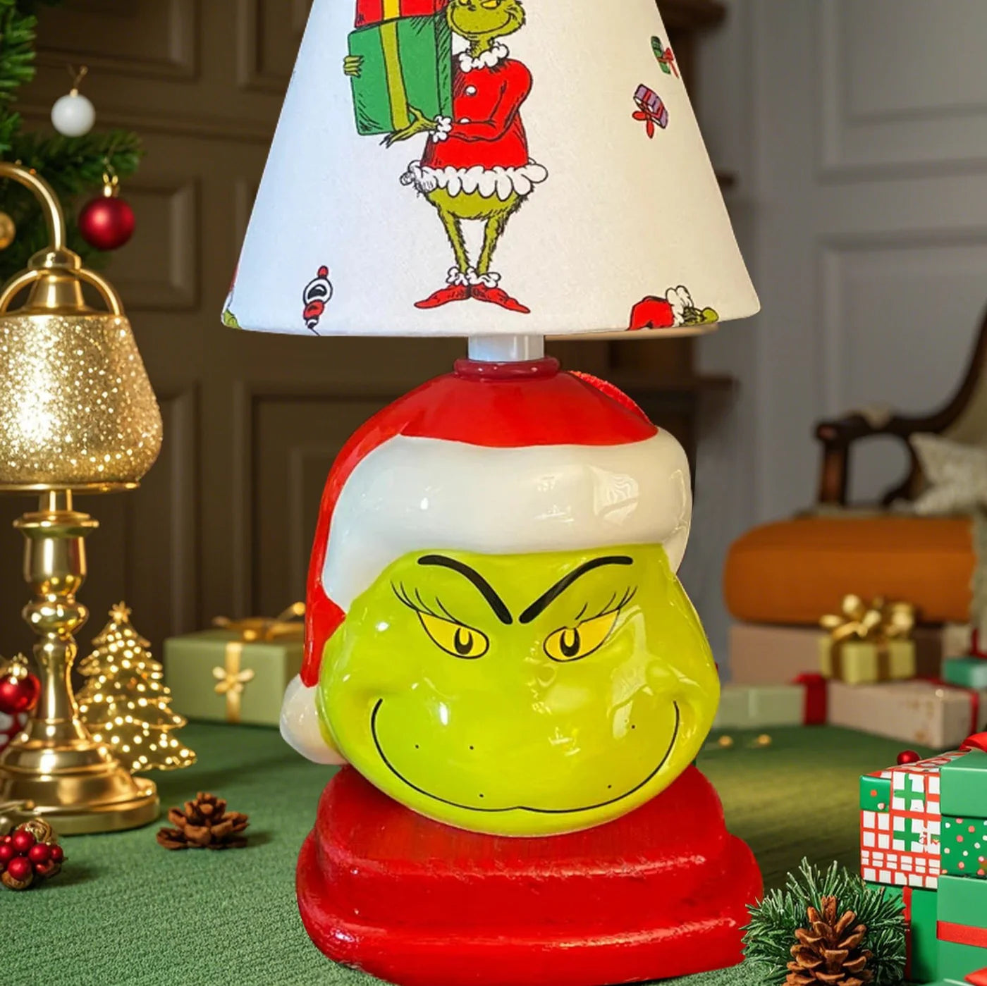 Bring Holiday Mischief to Your Space: The Grinch Christmas Table Lamp