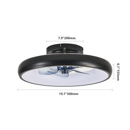 20-inch Black LED Ceiling Fan Light – Dimmable and Adjustable Color Temperature, APP & Remote Control, Modern Smart Ceiling Fan