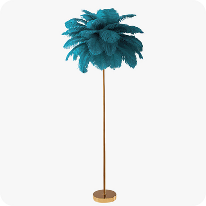 Feather Palm Tree Floor Lamp with Tray