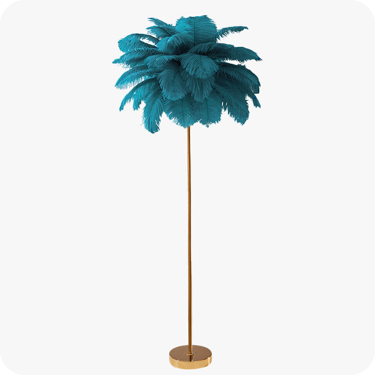 Feather Palm Tree Floor Lamp with Tray