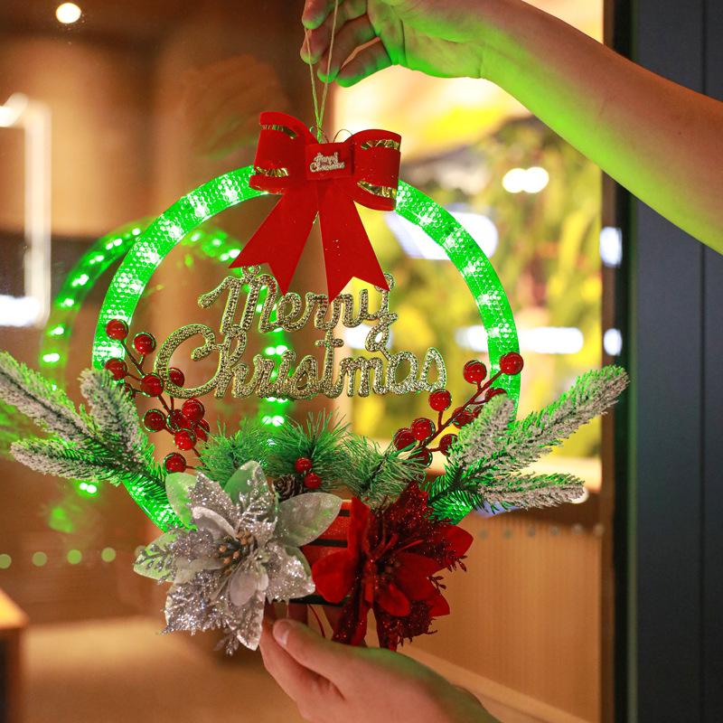 LED luminous Christmas wreath decoration