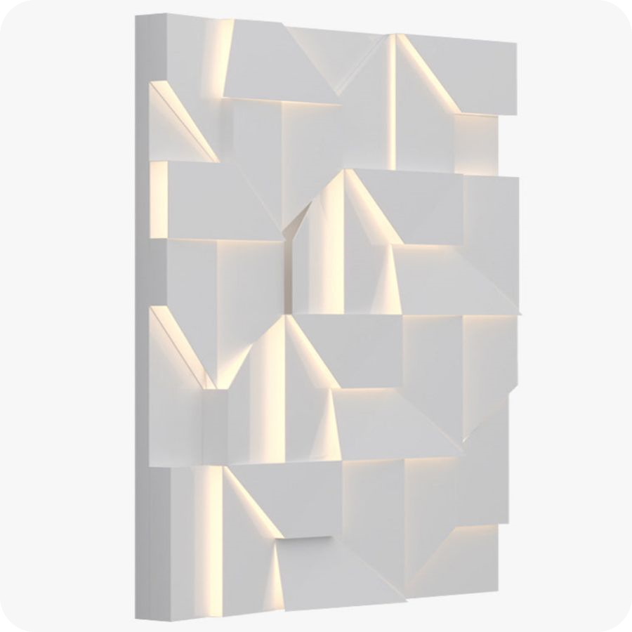 Rectangular Sculptural Art Wall Sconce