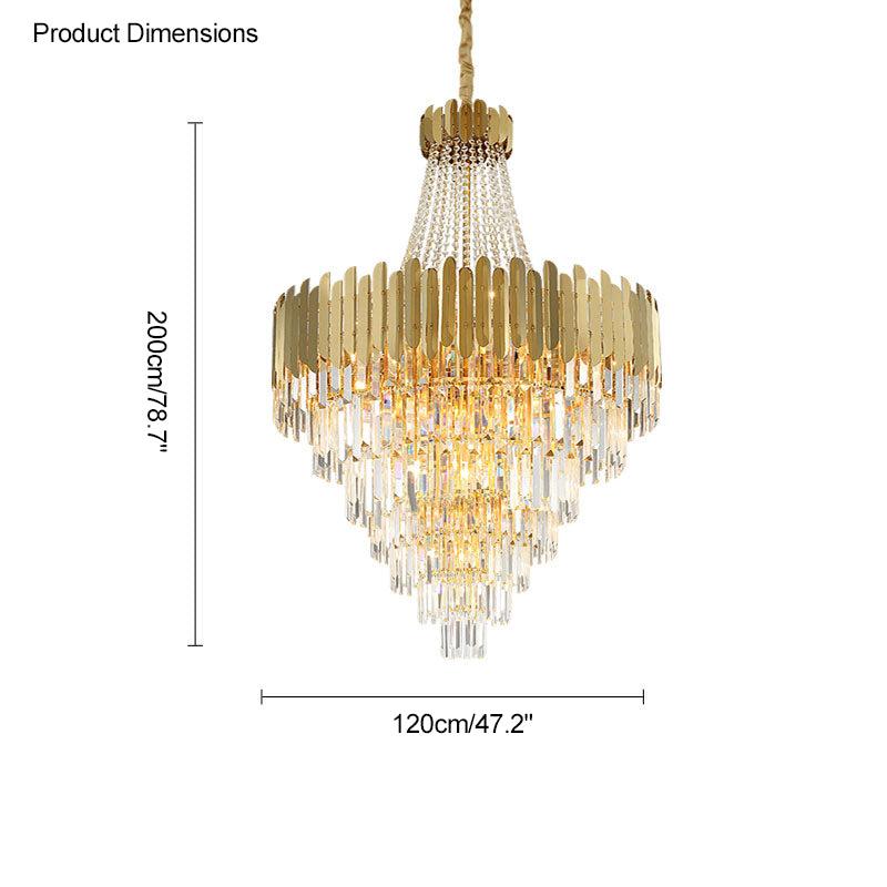 Tiered Gold Crystal Chandelier