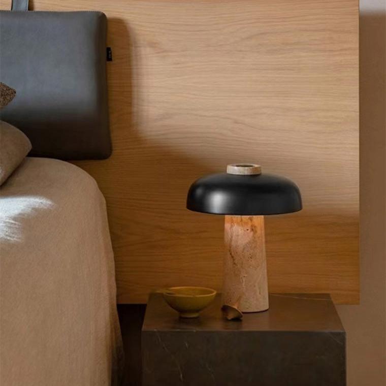 Mushroom Travertine Table Lamp