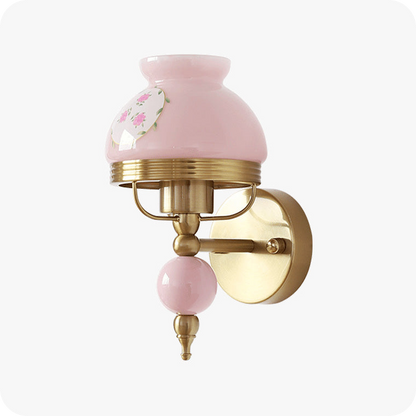 French Pink Glass Wall Sconce