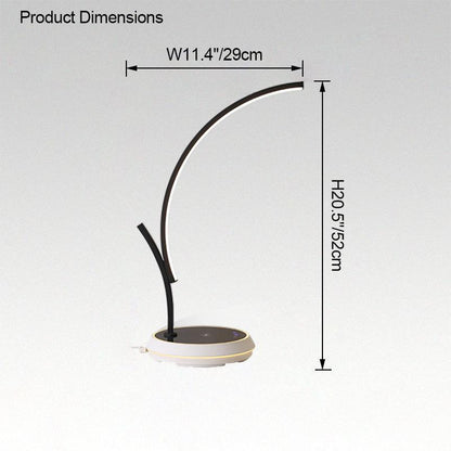 Dimmable Touch Arc Desk Lamp with Wireless Charger