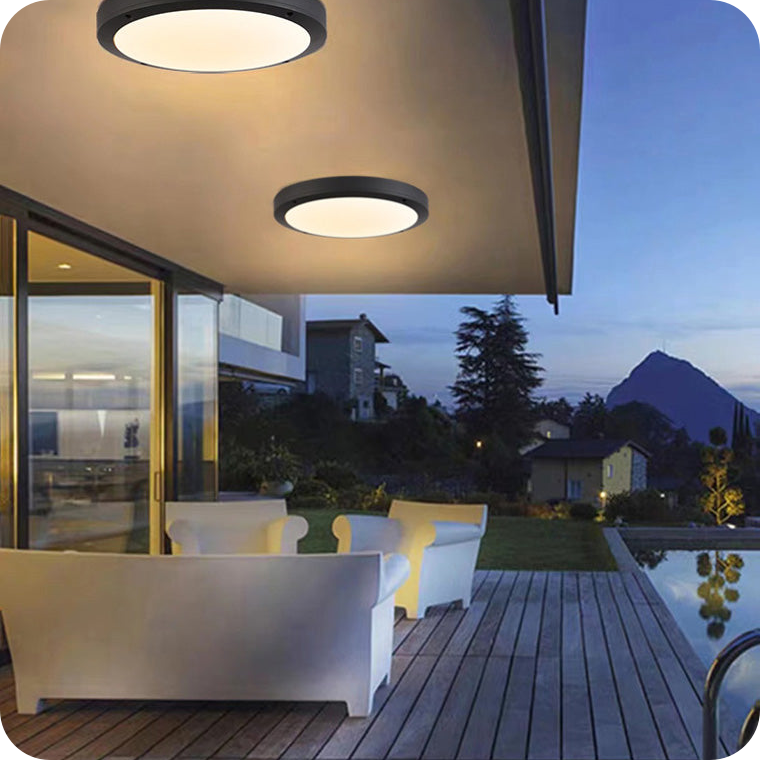 Round Outdoor Ceiling Light