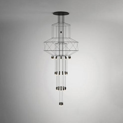 Wire Tiered Sculptural Chandelier