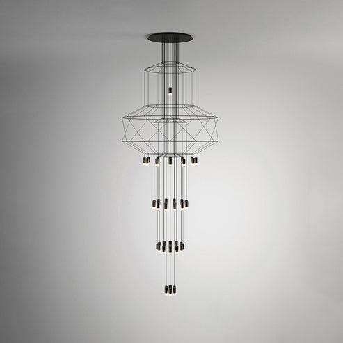 Wire Tiered Sculptural Chandelier