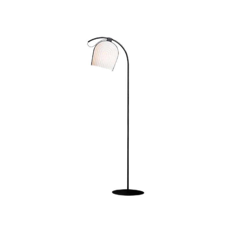 Pleated Arc Floor Lamp for Reading