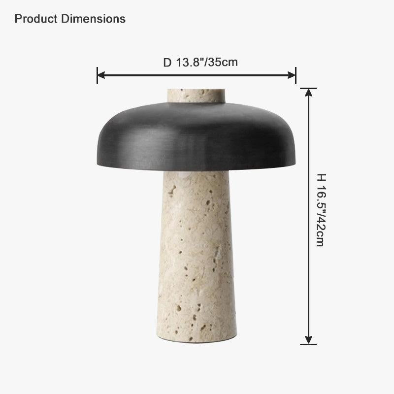 Mushroom Travertine Table Lamp