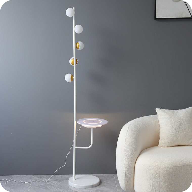 Bubble Dimmable Floor Lamp with Charging Tray