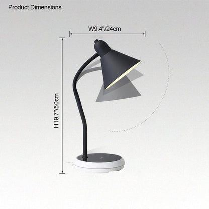 Dimmable Touch Flexible Gooseneck Desk Lamp with Wireless Charger