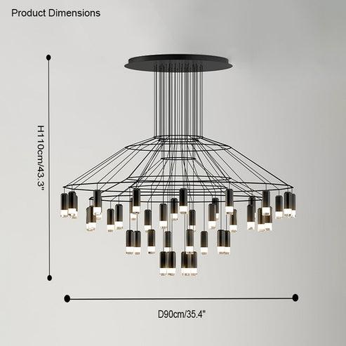 Wire Tiered Sculptural Chandelier