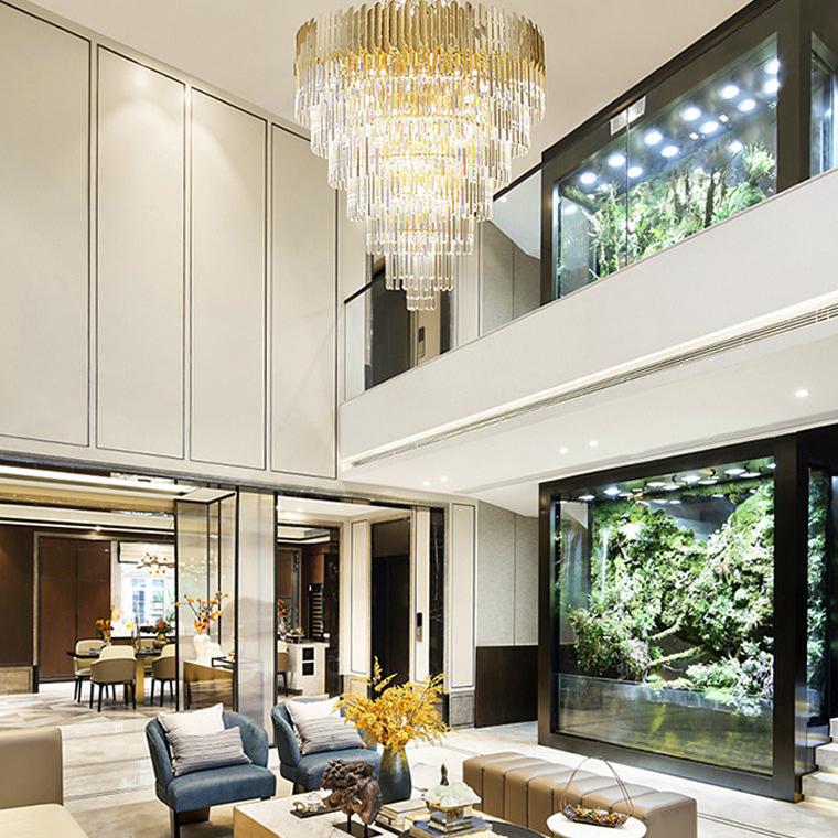 Tiered Gold Crystal Chandelier