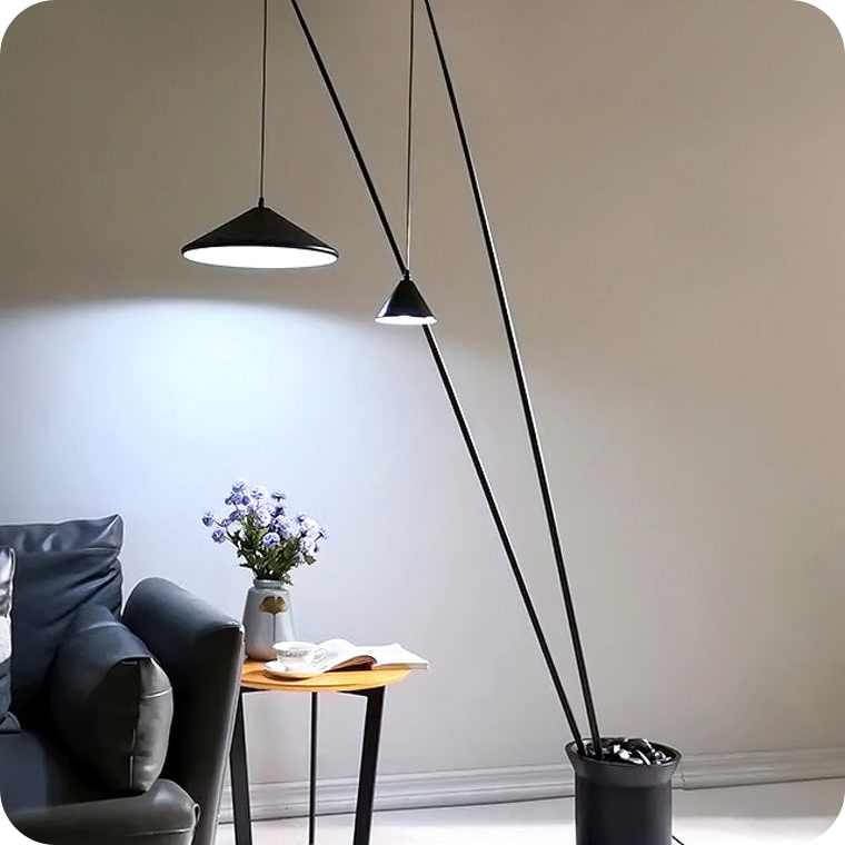 3-light Overhanging Floor Lamp