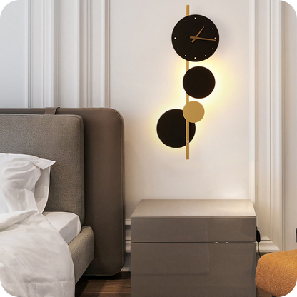 Sculptural Wall Clock with Led Light