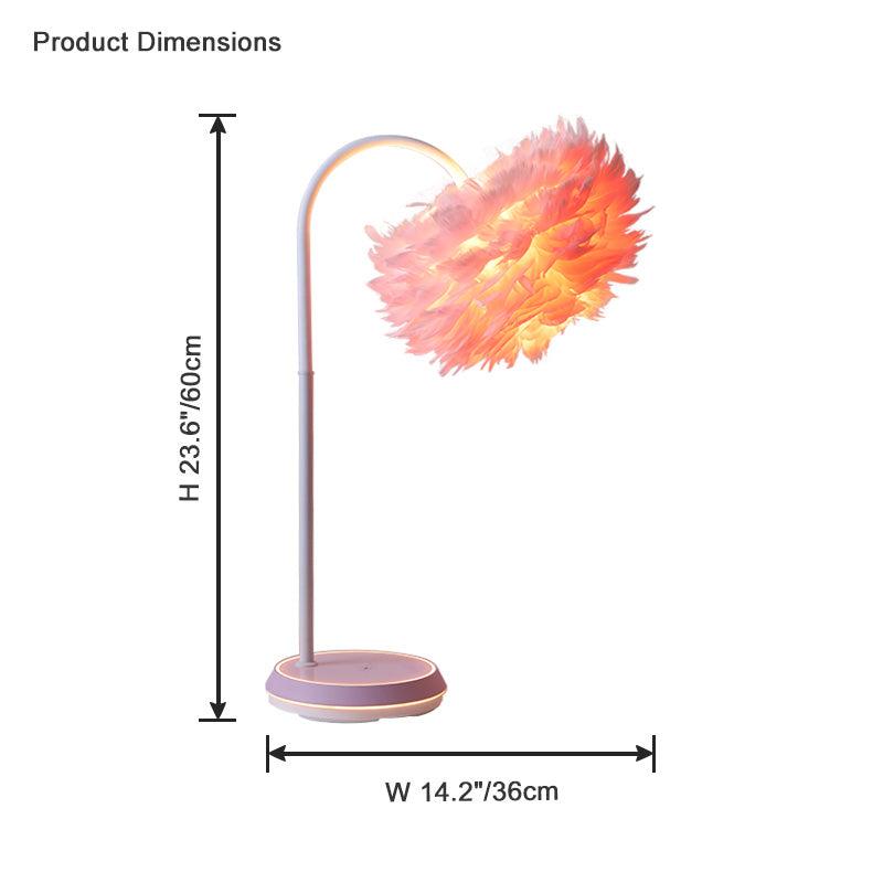 Dimmable Flexible Feather Night Lamp with Wireless Charger