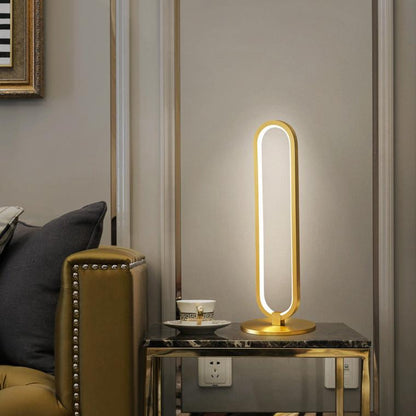 Long Oval LED Brass Table Lamp