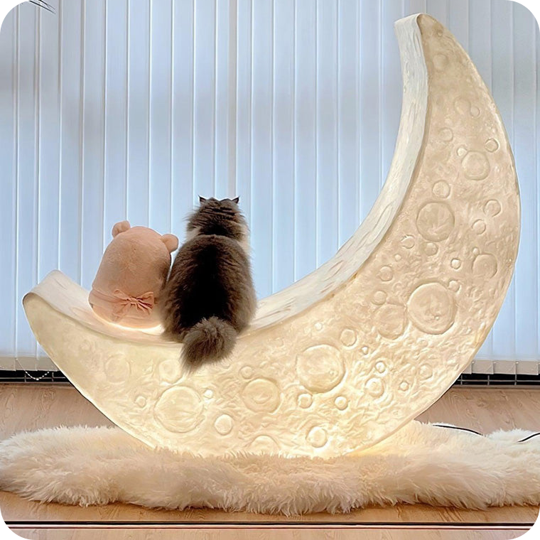 Crescent Moon Floor Lamp Christmas Lights