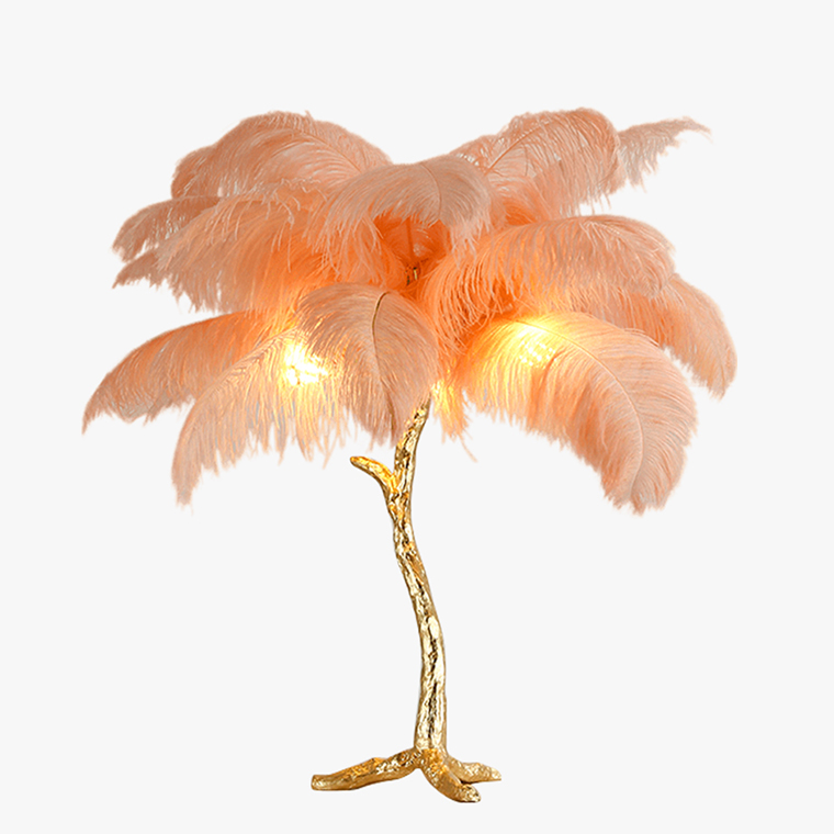 Feather Palm Tree Table Lamp