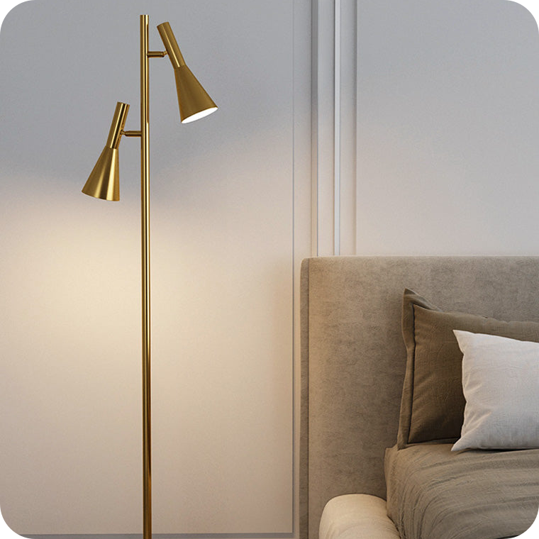 2-bulb Adjustable Pole Floor Lamp