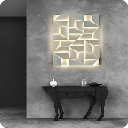 Rectangular Sculptural Art Wall Sconce