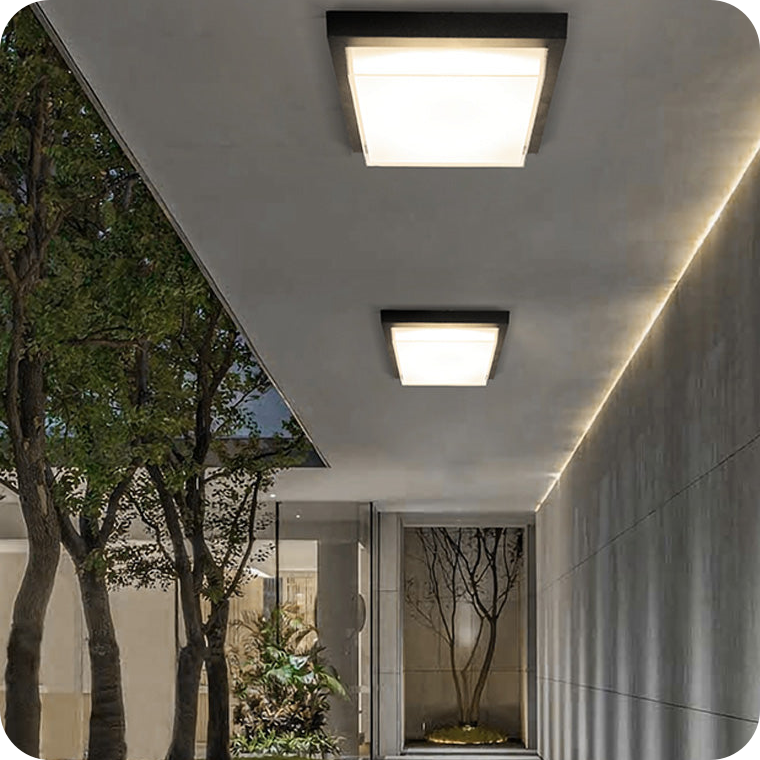 Square Outdoor Ceiling Light