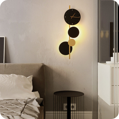 Sculptural Wall Clock with Led Light