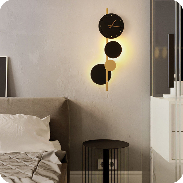 Sculptural Wall Clock with Led Light