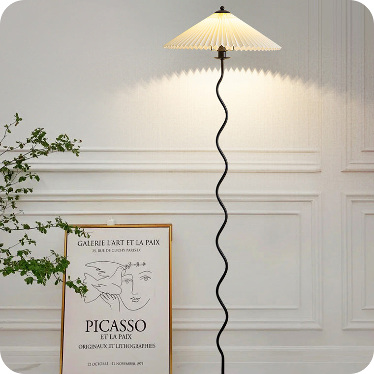 Pleated Squiggle Floor Lamp