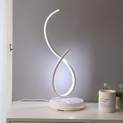 Dimmable Infinity Sculptural Table Lamp with Wireless Charger