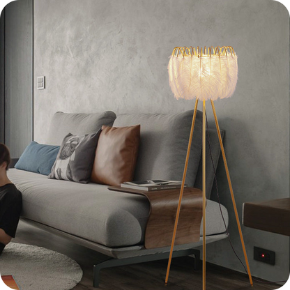 Tripod Feather Floor Lamp