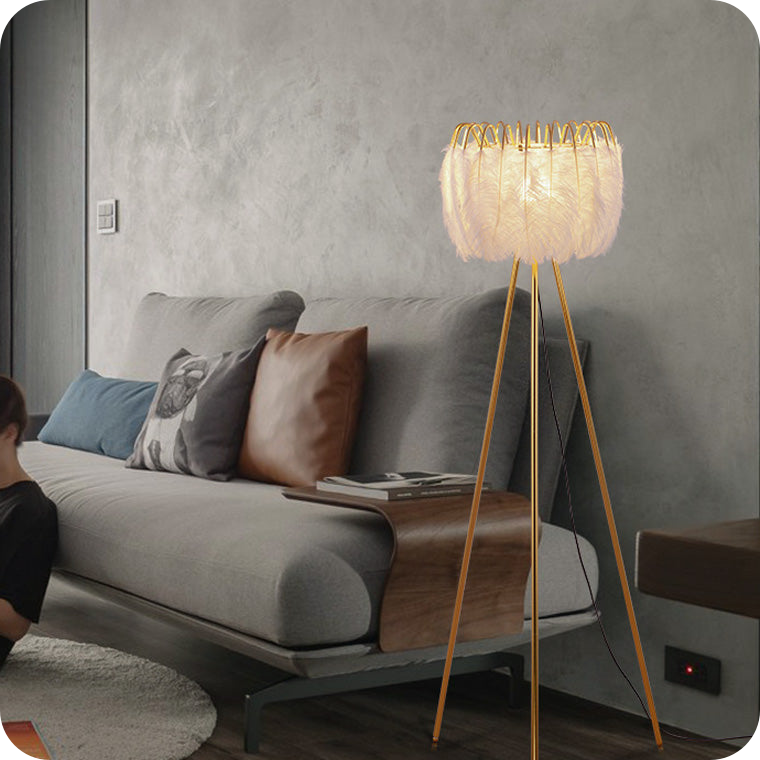 Tripod Feather Floor Lamp