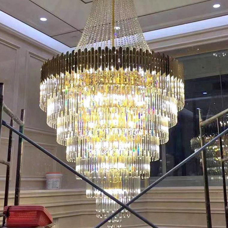 Tiered Gold Crystal Chandelier