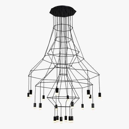 Wire Tiered Sculptural Chandelier