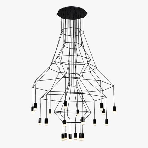 Wire Tiered Sculptural Chandelier