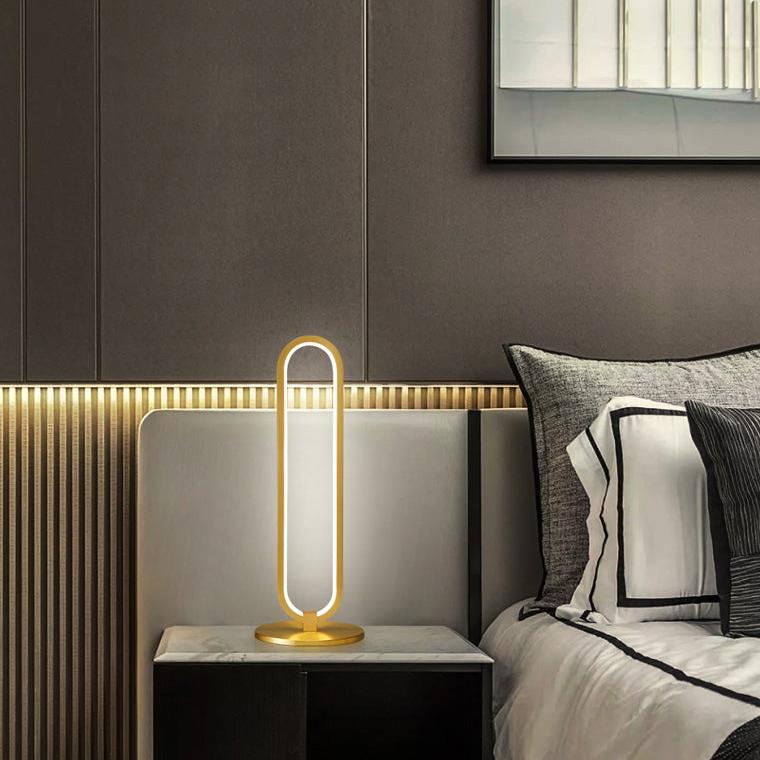 Long Oval LED Brass Table Lamp