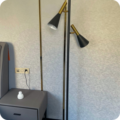 2-bulb Adjustable Pole Floor Lamp