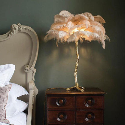 Feather Palm Tree Table Lamp