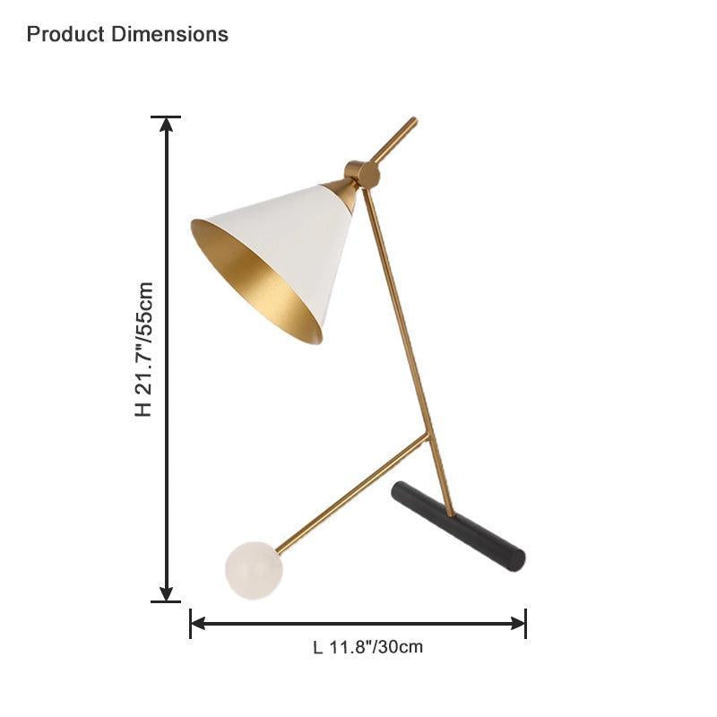 Unique Cone Articulating Marble Desk Lamp