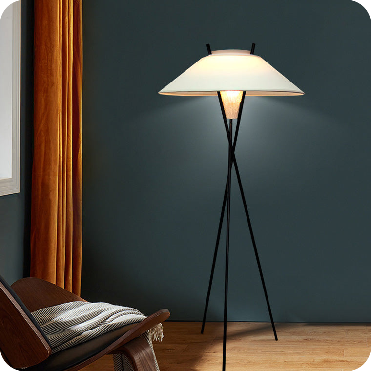 Japandi Cone Tripod Floor Lamp