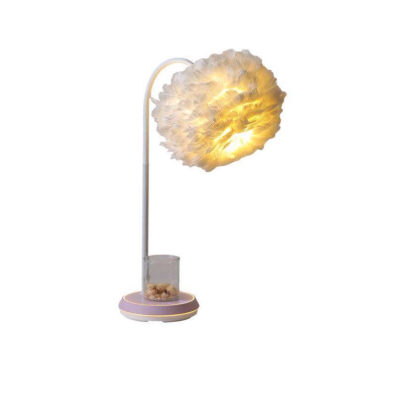 Dimmable Flexible Feather Night Lamp with Wireless Charger