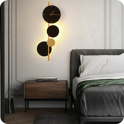 Sculptural Wall Clock with Led Light