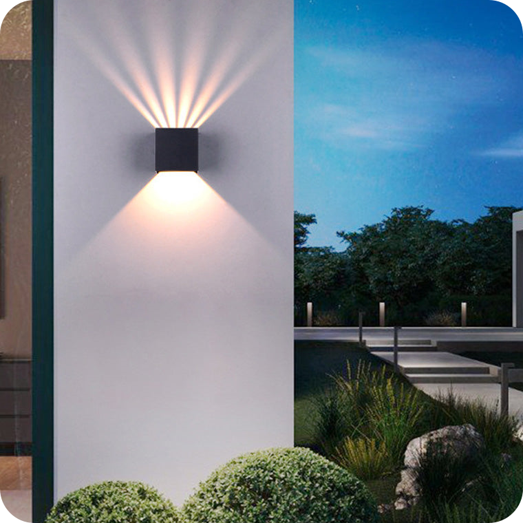 Square Outdoor Up Down Wall Light