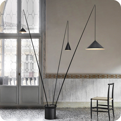 3-light Overhanging Floor Lamp