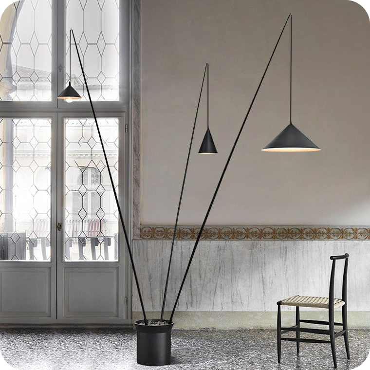 3-light Overhanging Floor Lamp