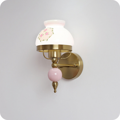 French Pink Glass Wall Sconce