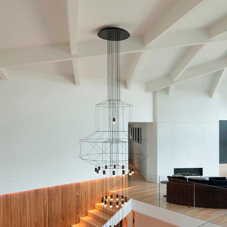 Wire Tiered Sculptural Chandelier