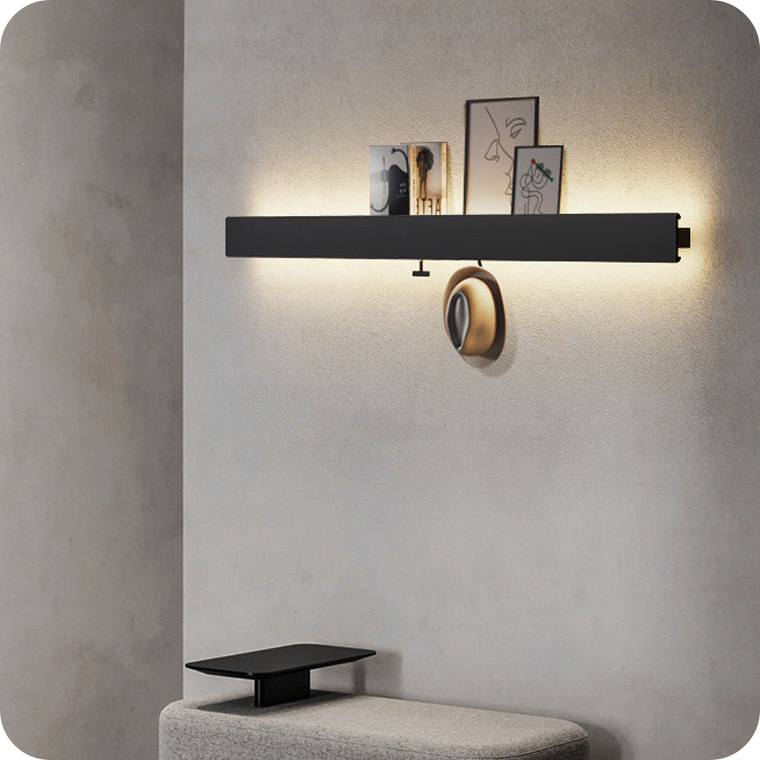 Long Linear Wall Sconce with Shelf